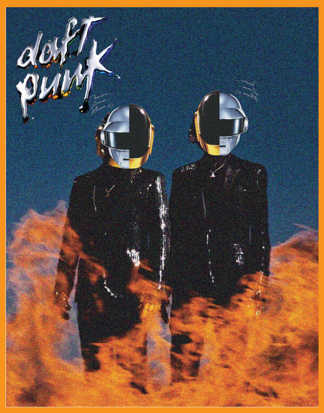 DAFT PUNK FIRE POSTER - PosterFi