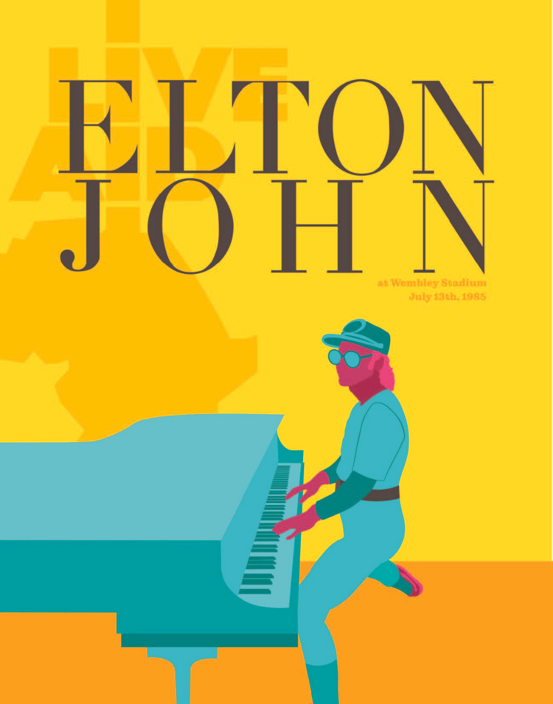 ELTON LIVE AID POSTER - PosterFi
