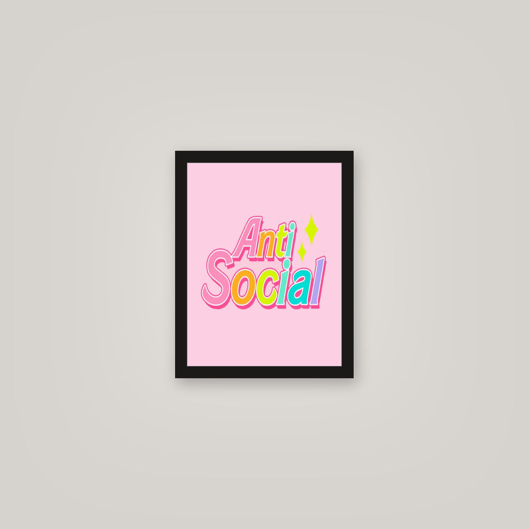 [auto-mockup] ANTI SOCIAL POSTER - 11 x 14in.