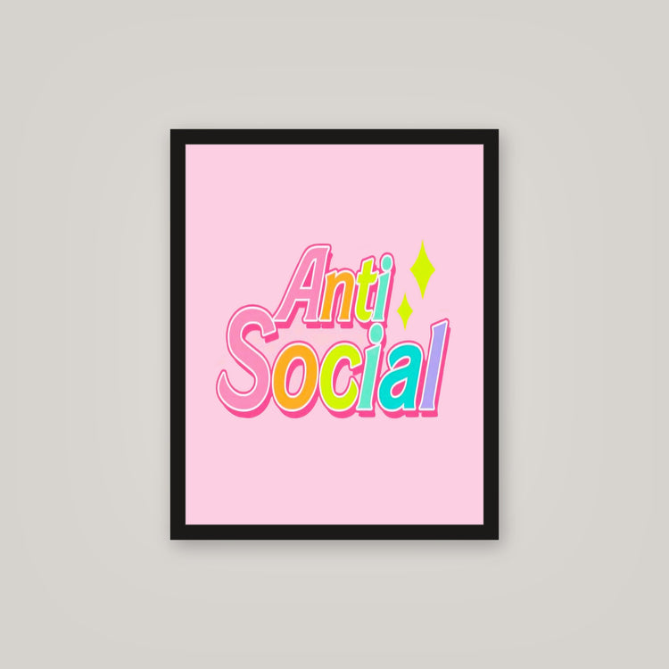 [auto-mockup] ANTI SOCIAL POSTER - 16 x 20in.