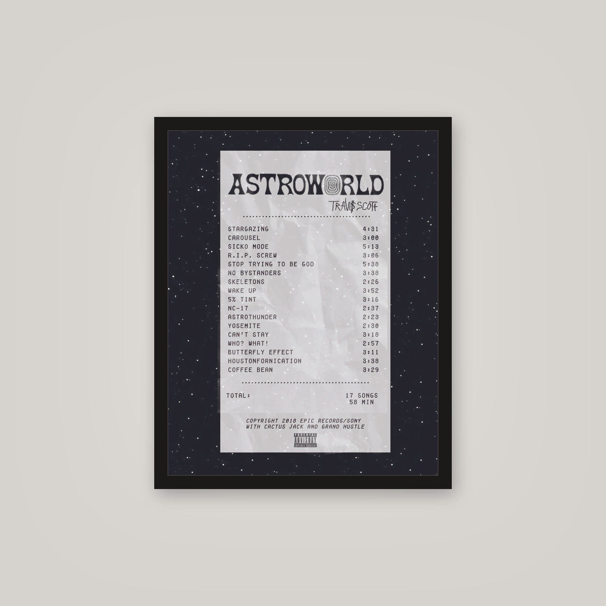 [auto-mockup] ASTRO RECEIPT POSTER - 16 x 20in.