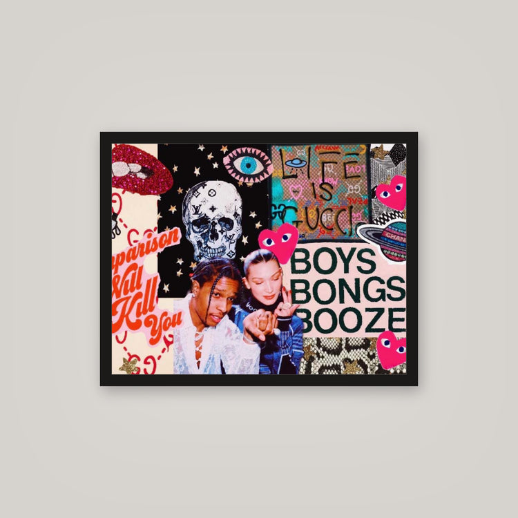 [auto-mockup] BOOYS N BOOZE COLLAGE POSTER - 16 x 20in.
