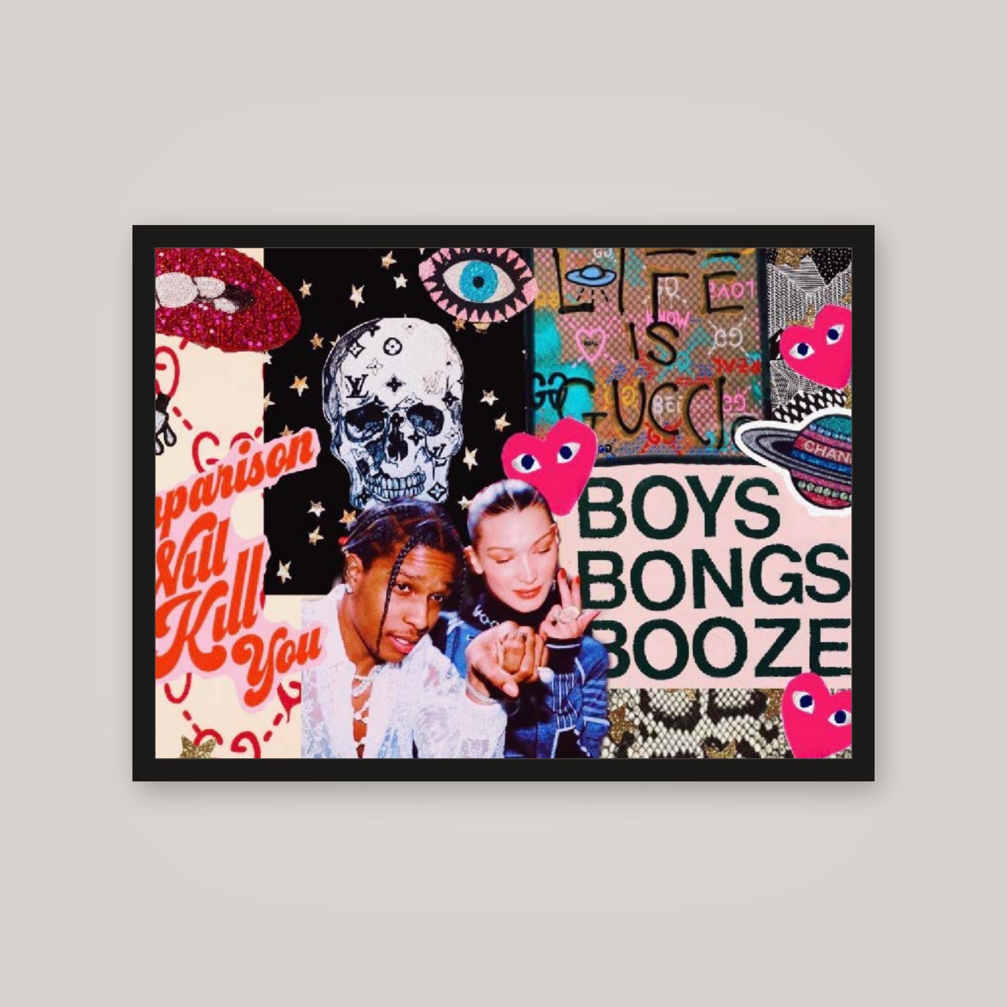 [auto-mockup] BOOYS N BOOZE COLLAGE POSTER - 18 x 24in.