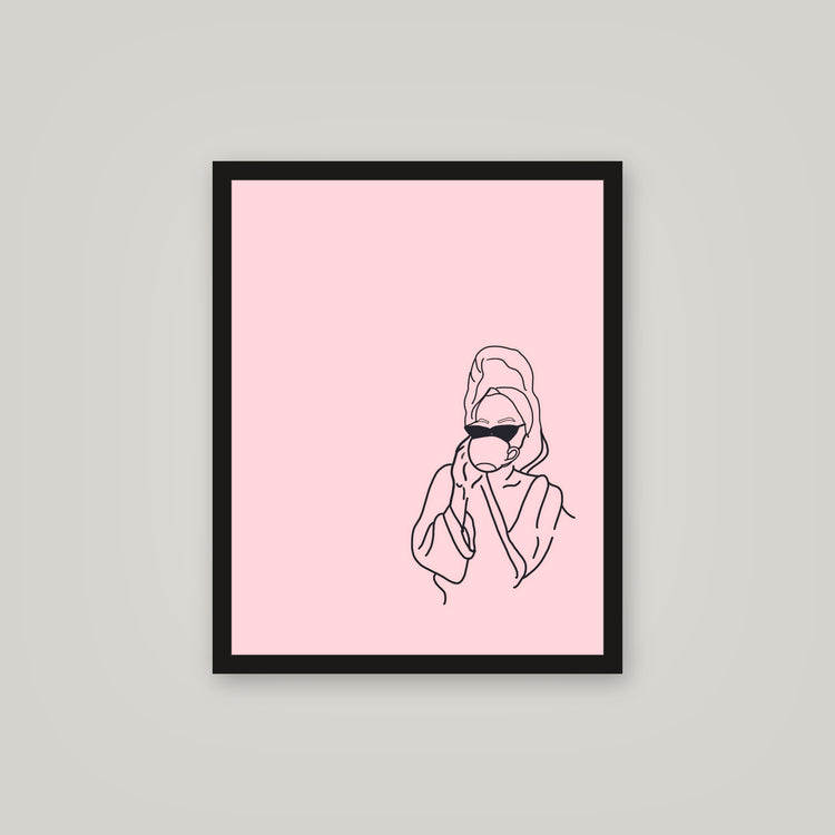 [auto-mockup] COFFEE GIRL POSTER IN TWO COLORS - 16 x 20in.