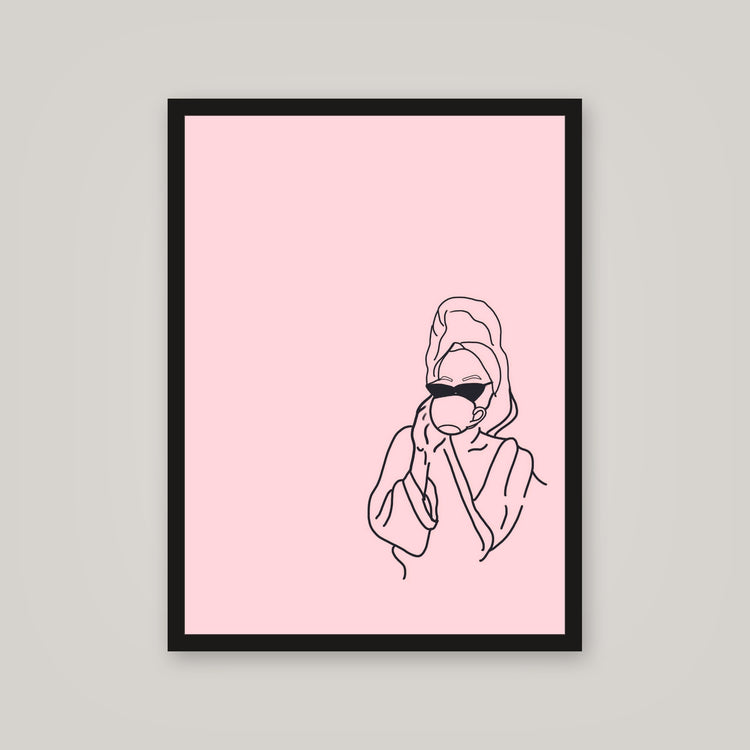 [auto-mockup] COFFEE GIRL POSTER IN TWO COLORS - 18 x 24in.