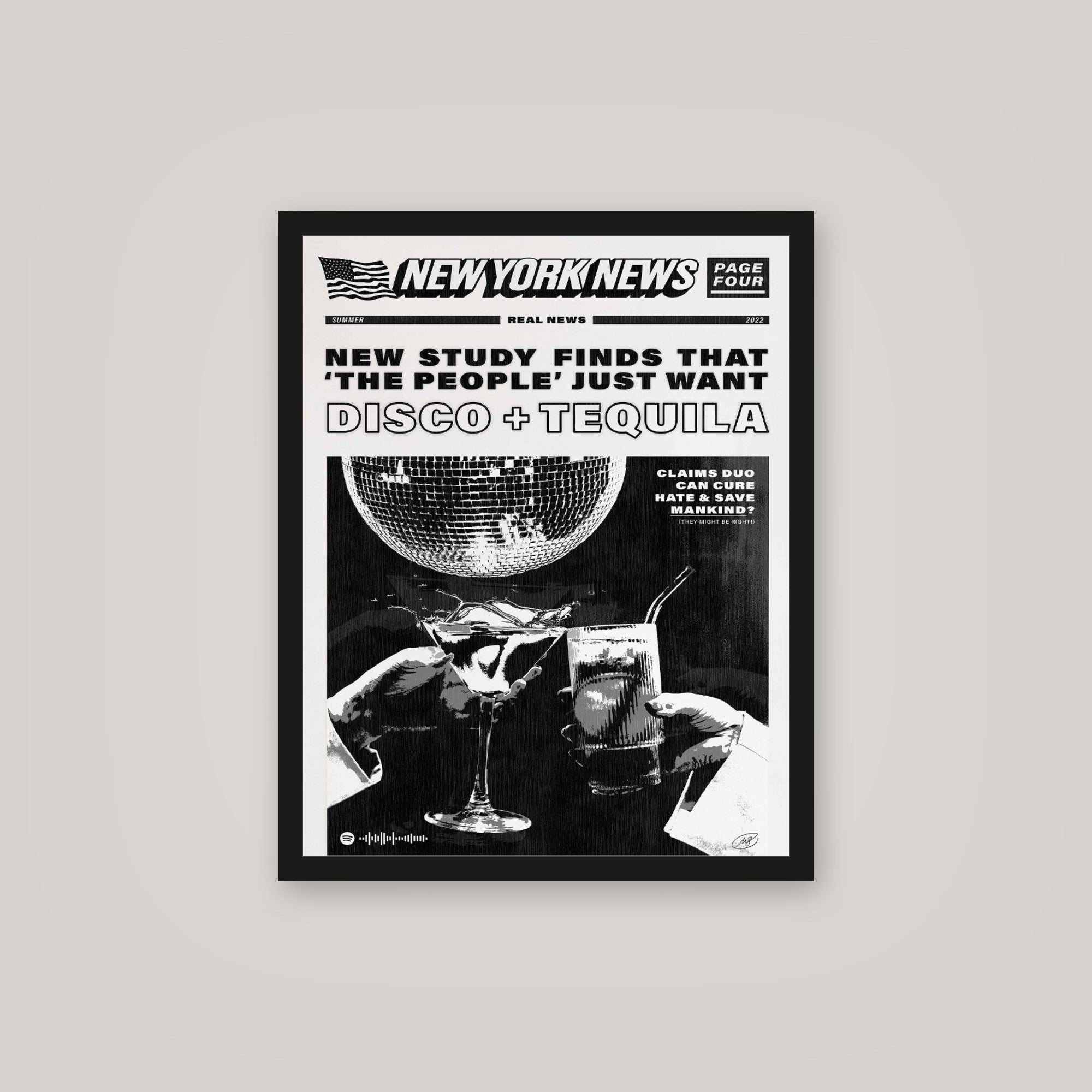 [auto-mockup] DISCO N TEQUILA POSTER - 16 x 20in.