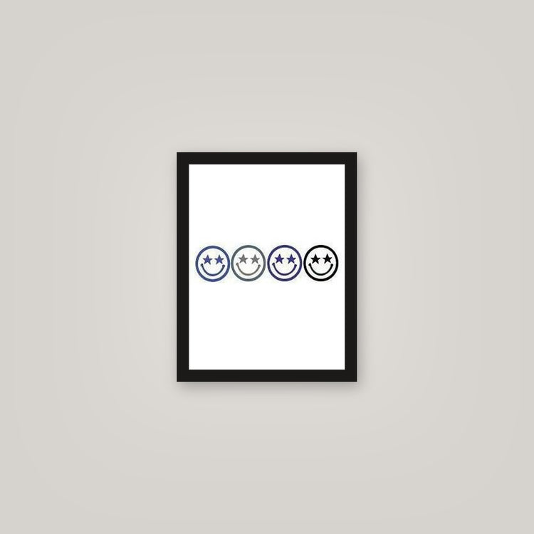 [auto-mockup] GLOWING FACE STARS BLUE POSTER - 11 x 14in.