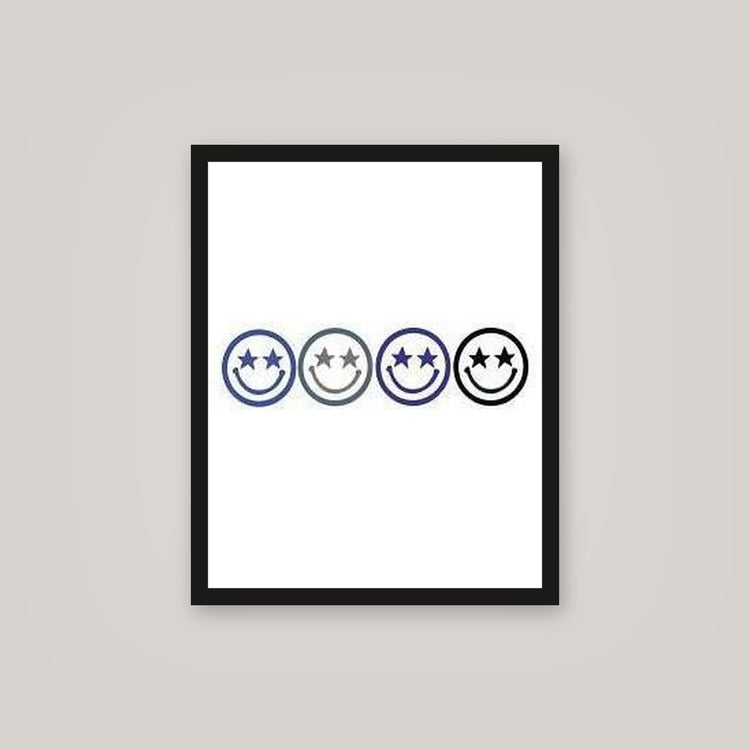 [auto-mockup] GLOWING FACE STARS BLUE POSTER - 16 x 20in.