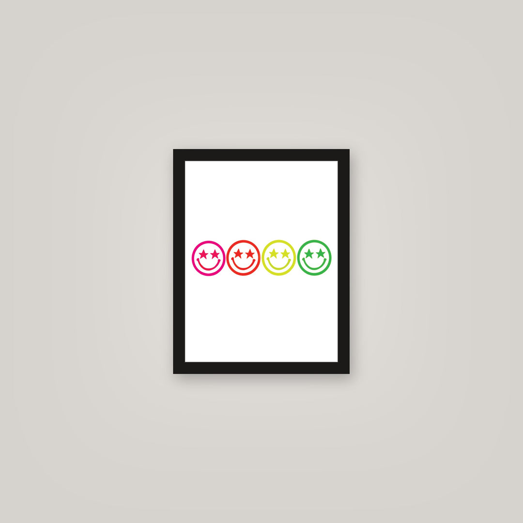 [auto-mockup] GLOWING FACE STARS POSTER 2 COLORS - 11 x 14in.