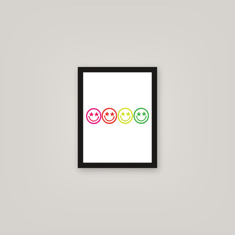 [auto-mockup] GLOWING FACE STARS POSTER 2 COLORS - 11 x 14in.