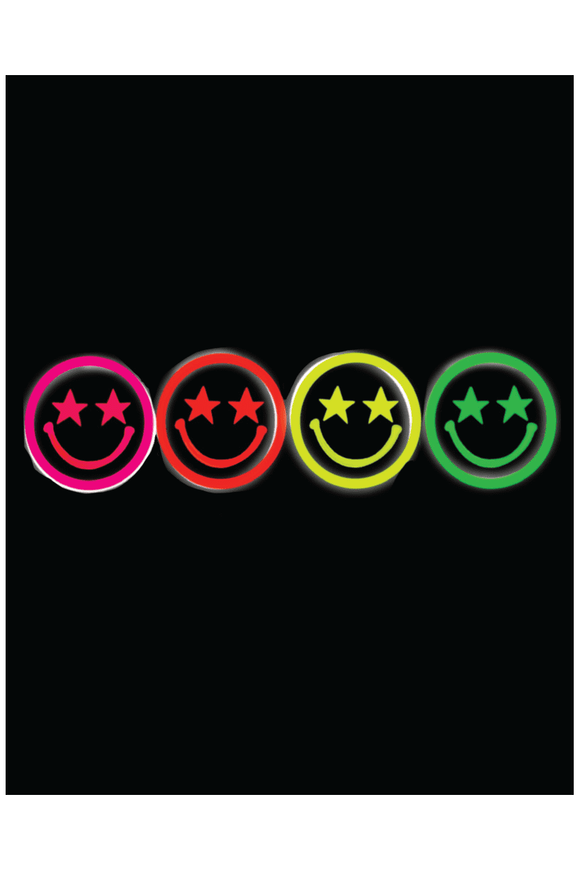 GLOWING FACE STARS POSTER 2 COLORS - PosterFi