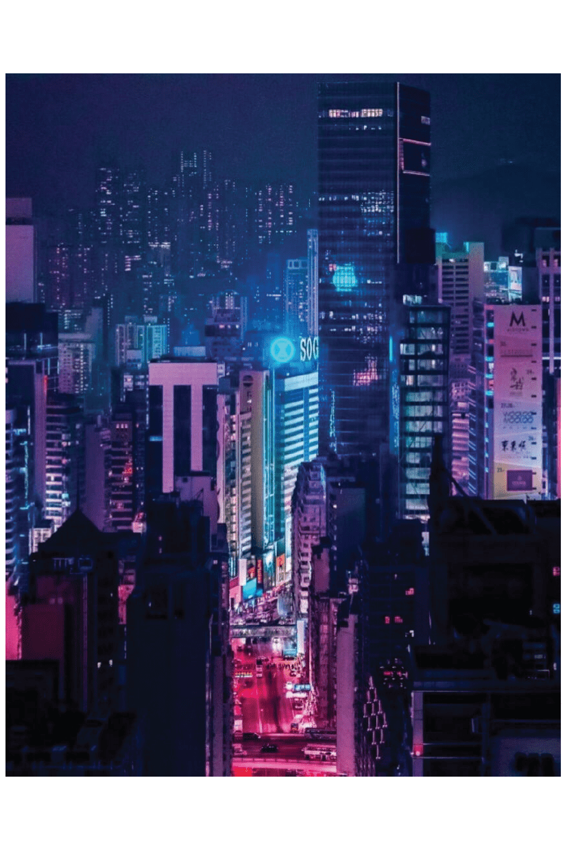 PINK AND BLUE NIGHTS POSTER - PosterFi