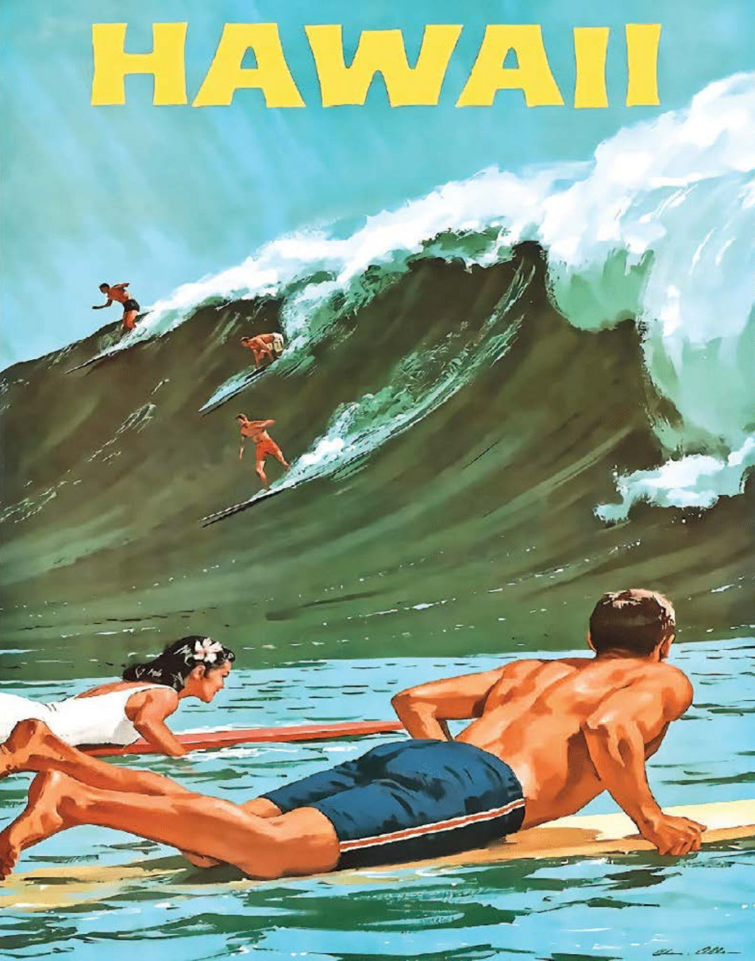 SURFIN' HAWAII POSTER - PosterFi