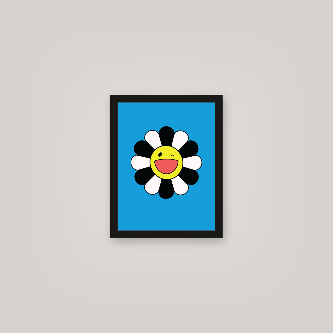 [auto-mockup] WINKY FLOWER BLUE WHITE BLACK POSTER - 11 x 14in.