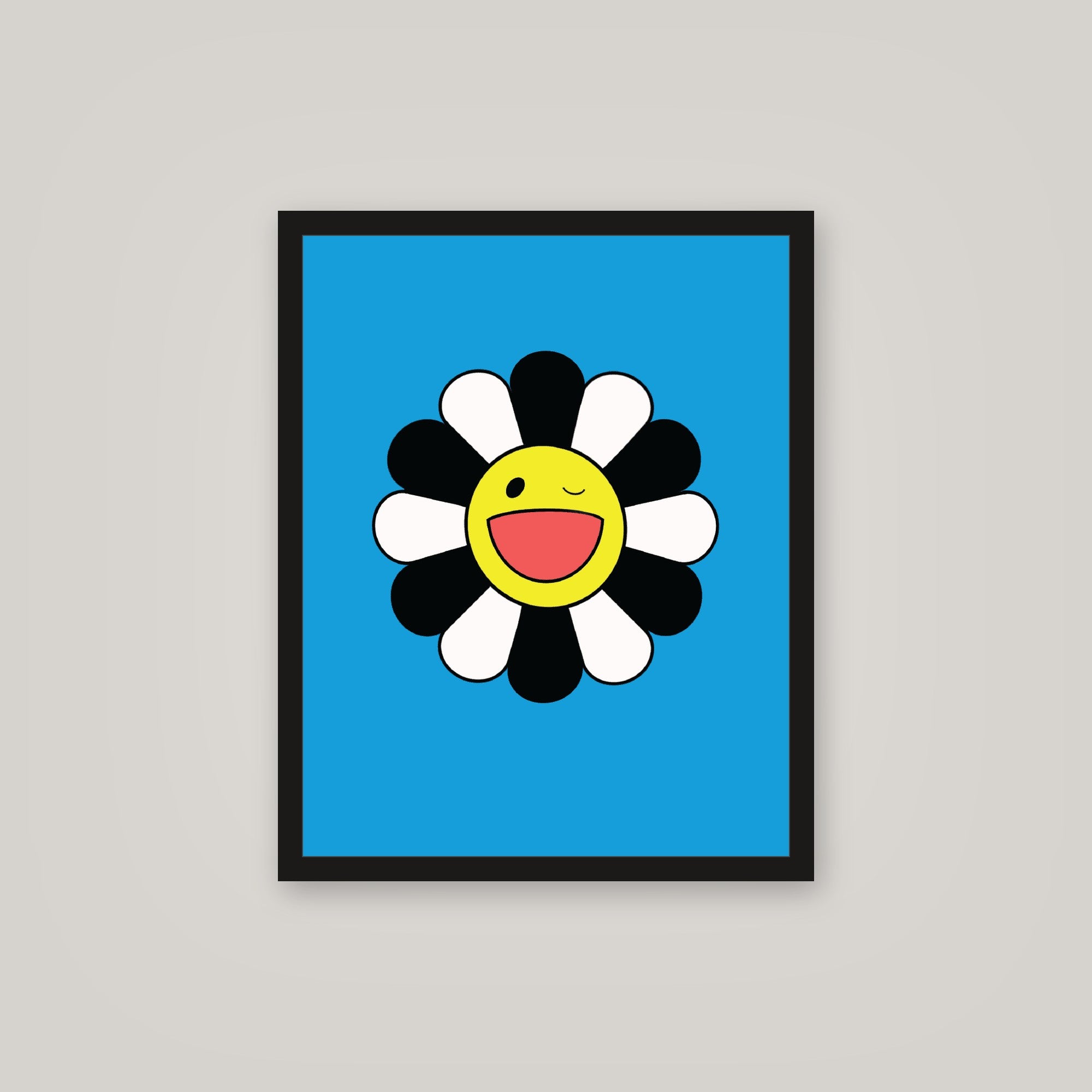 [auto-mockup] WINKY FLOWER BLUE WHITE BLACK POSTER - 16 x 20in.
